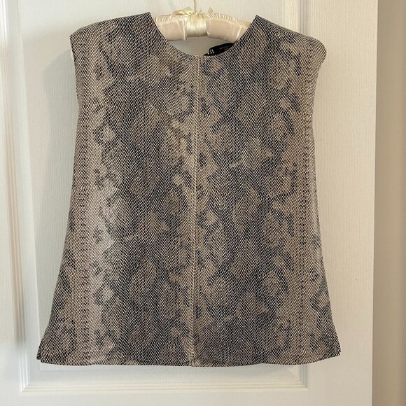 ZARA Faux Leather Snakeskin Vest – Size S - Picture 1 of 4